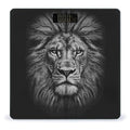 Black and White Lion Head Bathroom Scale Automatic Power On/Off Body Scales LCD Backlight Display Square Digital Scale Rounded Corners Bathroom Scales for Home Bedrooms