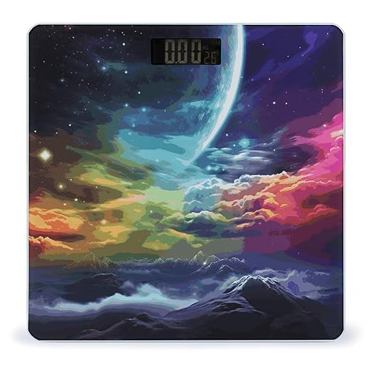 Rainbow Sky and Moon Bathroom ScaleHighly Accurate Digital Weighing Machine for People Bright LED Display Weight Scale for The Aldult Home Use