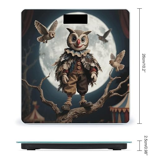 Moon &amp Gravestone Clown Scale for Body Weight Sturdy Tempered Glass Weighing Scales with LCD Display Accurate Digital Bathroom Scale Convenient Body Fat Smart Scales Easy Read