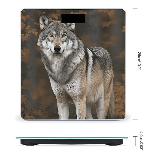 Wild Wild Gray Wolf Scale for Body Weight Accurate Digital Bathroom Scale Toughened Glass High Precision Scales Smart Weight Scales with Large LCD Backlight Display Weighing Machine