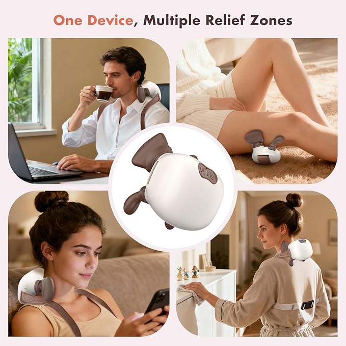 4D Neck MassagerShoulder Hot Compress Massager a wireless and portable massager that simulates human hand operationsuitable for relieving neck pain and relaxing muscleswith 3 adjustment modes.