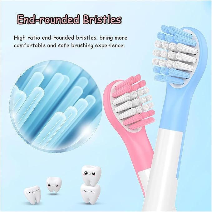 Kids Replacement Toothbrush Head Compatible with Philips HX6032/94HX6320HX6340HX6321HX6330HX6331 Replacement Brush Heads for 3-7 Years Old Kids (Mini Size)(8pcs Blue)