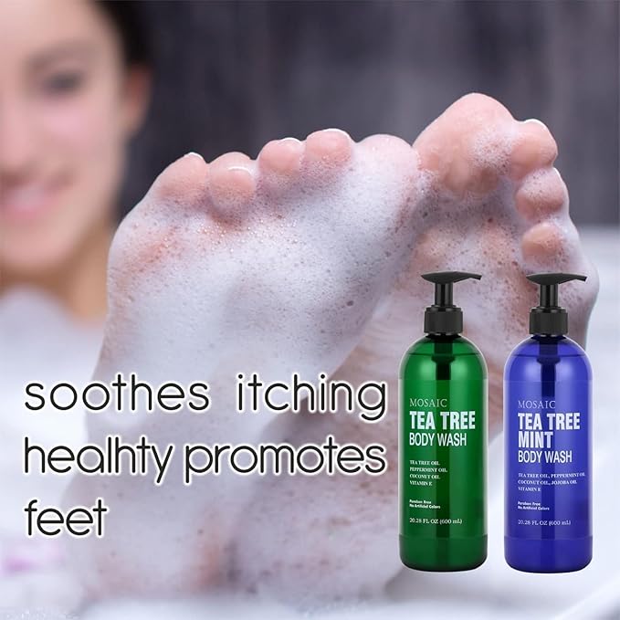 AnatoliaDaphne Tea Tree Body Wash and Shower Gel with Vitamin E for Jock Itch Eczema Ringworm Body Odor Body Wash Women &amp Men with Added Body OilsLARGE 20.2 FL Oz Bottle (Tea Tree Pack of 3)