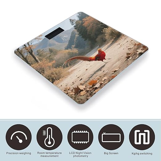 Golden Pheasant Scale for Body Weight Sturdy Tempered Glass Weighing Scales with LCD Display Accurate Digital Bathroom Scale Convenient Body Fat Smart Scales Easy Read