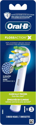 Oral-B Floss Action Replacement Electric Toothbrush Heads - 3ct