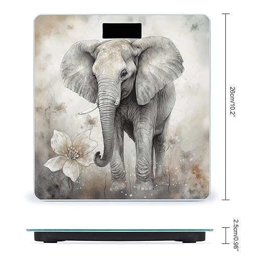 Animals Cute Elephant Scale for Body Weight Accurate Digital Bathroom Scale Toughened Glass High Precision Scales Smart Weight Scales with Large LCD Backlight Display Weighing Machine