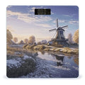 Landscape with A Traditional WindmillScale for Body Weight with LCD High Precision Weighing Scales Fashion Sturdy Tempered Glass Weight Scales Easy-to-Read Digital Bathroom Scale for Daily 400lb