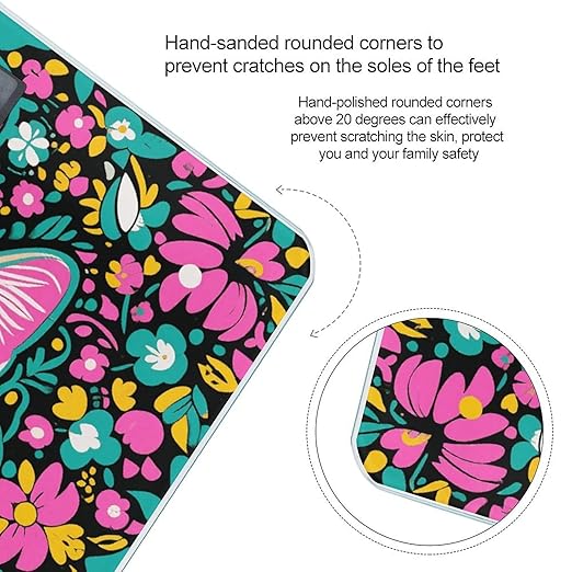 Exotic Cat Pattern Scale for Body Weight Sturdy Tempered Glass Weighing Scales with LCD Display Accurate Digital Bathroom Scale Convenient Body Fat Smart Scales Easy Read