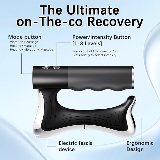 Heated Muscle Scraping ToolElectric Fascia Knife Massager Heating and VibrationSoothesilk Sculptwave Full Body Contouring DeviceMuscle Relief Better Circulation(Black)