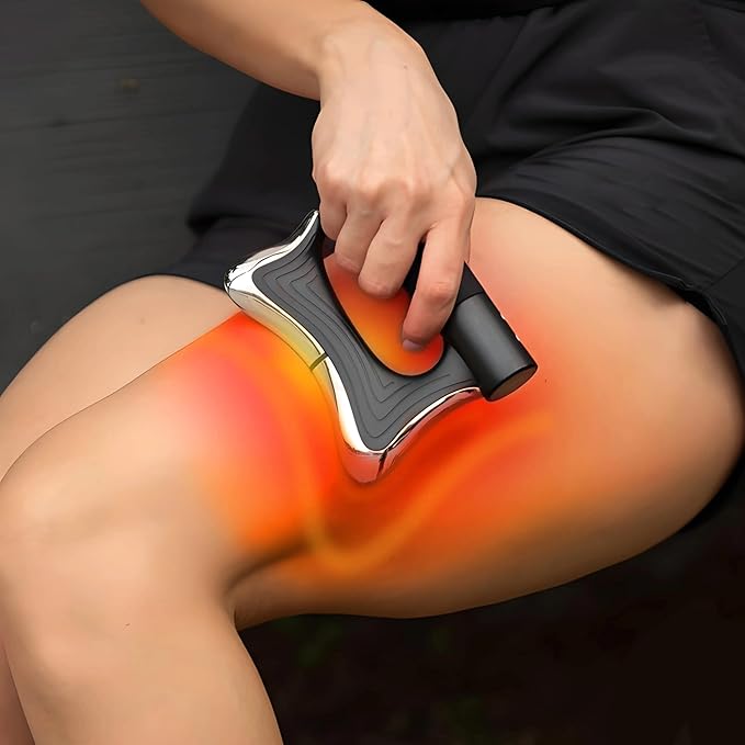 Heated Muscle Scraping Tool Portable Electric Gua Sha Fascia Tool Heat Vibration USB-C Rechargeable for Full Body Muscle Relaxation