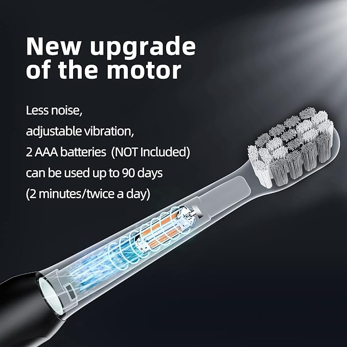 KFU Sonic Electric Toothbrush White 4 Cleaning Modes 3 Replacement Brush Heads Included