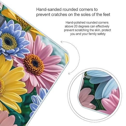 Flowers As Background Scale for Body Weight Smart Scales Digital Bathroom Scale High Precision Weighing Scales with Large Display Weighing Machine for People