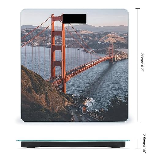 San Francisco Golden Gate Bridge Smart Scale for Body Weight Accurate Bathroom Scale with LED Display Digital Weight Scales Weighing Machine High Precision Scales for Bath Home