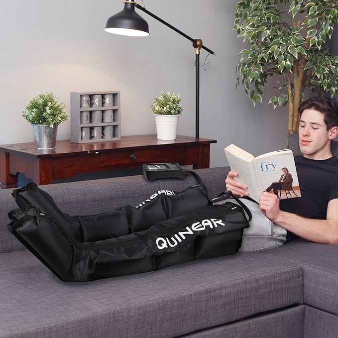 QUINEAR Air Compression Recovery System Professional Sequential Device for Massage Therapy Foot and Leg Recovery Boots to Improve Circulation for Athletes FSA-HSA Eligible (Medium)