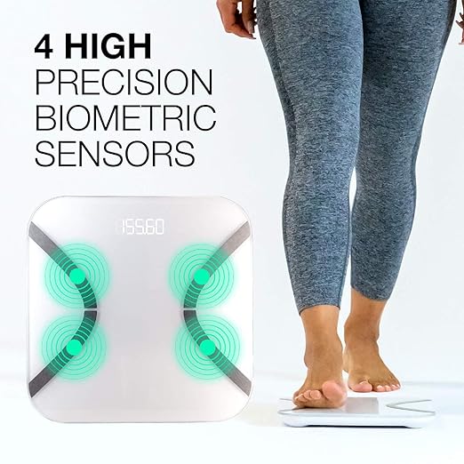 Korescale Gen2 Digital Smart Scale with BMI Body Fat Muscle Mass Weight | Highly Accurate Bathroom Scales Bluetooth Composition Analyzer | Compatible with KoreHealth Apple Health App (White)