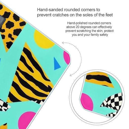 Women's Fashion Automatic Switch Digital Bathroom Weighing Scale Smart Scale Geometric Checkered Zebra Tiger Leopard Print Mint Green Retro 80s 90s