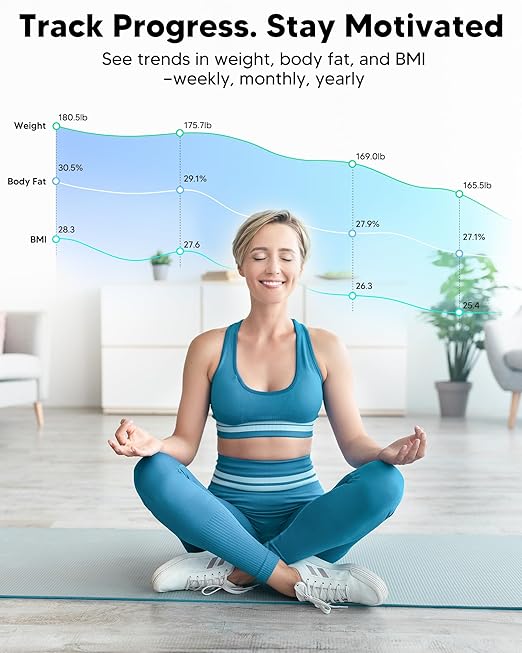 arboleaf Smart Scale and Tape Measure Body Fat Measuring Tape and Smart Scale for Body Weight Digital Bluetooth Weighing Machine Circumference Analyzer App Sync 400lbs 11