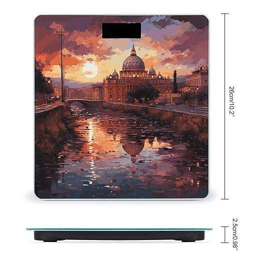 Digital Bathroom Scale for Body Weight Scale with Bright LCD Display High Accuracy Step-On Technology Auto On/Off Rome Sunset Digital Scales 400 Lbs /180kg