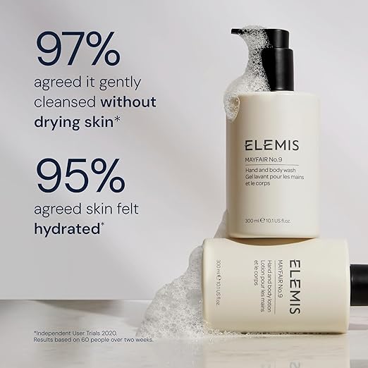 ELEMIS Mayfair No.9 Hand &amp Body Wash Cleanses Hydrates and Refreshes 95% Biodegradable PEG- and SLS-Free Refillable + Recyclable Bottle 300ml