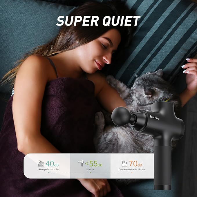 Opove M3 Pro 2 Massage Gun Deep Tissue Percussion Muscle Massager for Workout Handheld Percussive Therapy Fascia Gun for Athletes Fast Recovery 4-8 Hours Long Battery Life Powerful Quiet Black