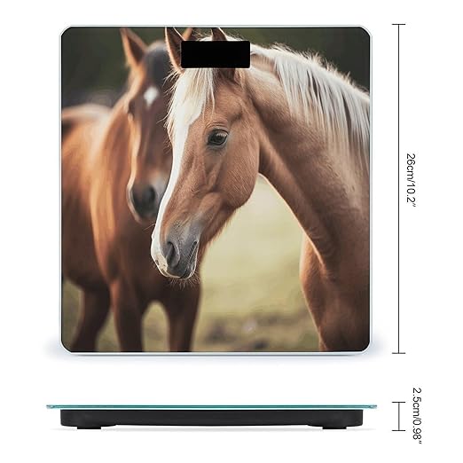 Adorable Horse Bathroom Scale Large LCD Backlight Display Digital Scale Rounded Corners Body Scales Automatic Power On/Off Bathroom Scales for Home Bedrooms