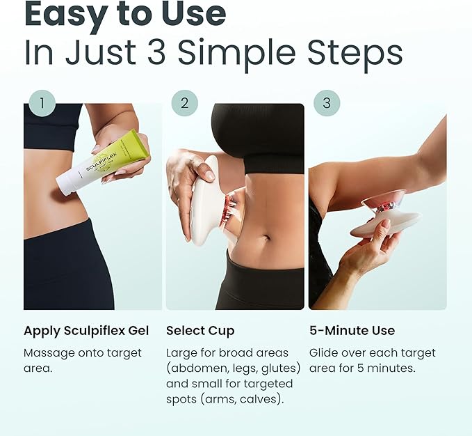 SCULPIFLEX - The Original Massage Tool to Help Improve Appearance of Firm Skin on Stomach and Thighs Patented Technology Gentle on Skin Easy to Use