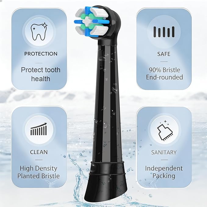 Toothbrush Head Compatible with iO 2 3 4 5 6 7 8 9 10 Series6PCSBlack