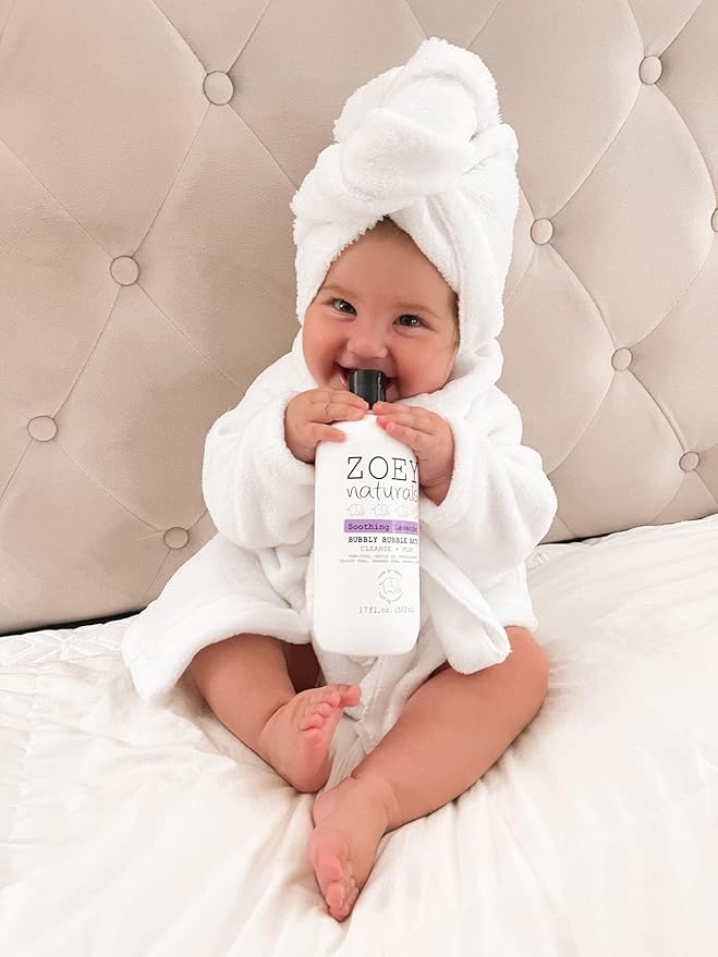 Zoey Naturals - Soothing Lavender Bubble Bath for Kids &amp Babies Tear-Free Moisturizing Toddler Soap with Aloe &amp Avocado Oil for Calm Experience - Made in USA 17 oz