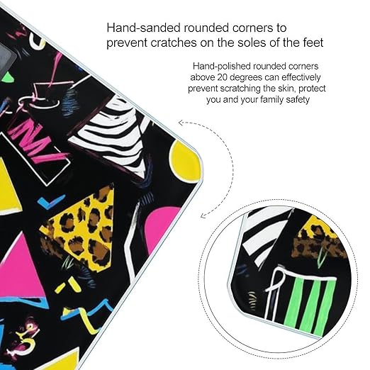 Women's Digital Bathroom Weighing Scale Automatic Switch Energy Saving Scale Smart Scale for Body Weight Geometric Checkered Zebra Tiger Leopard Print Retro 80s 90s Black