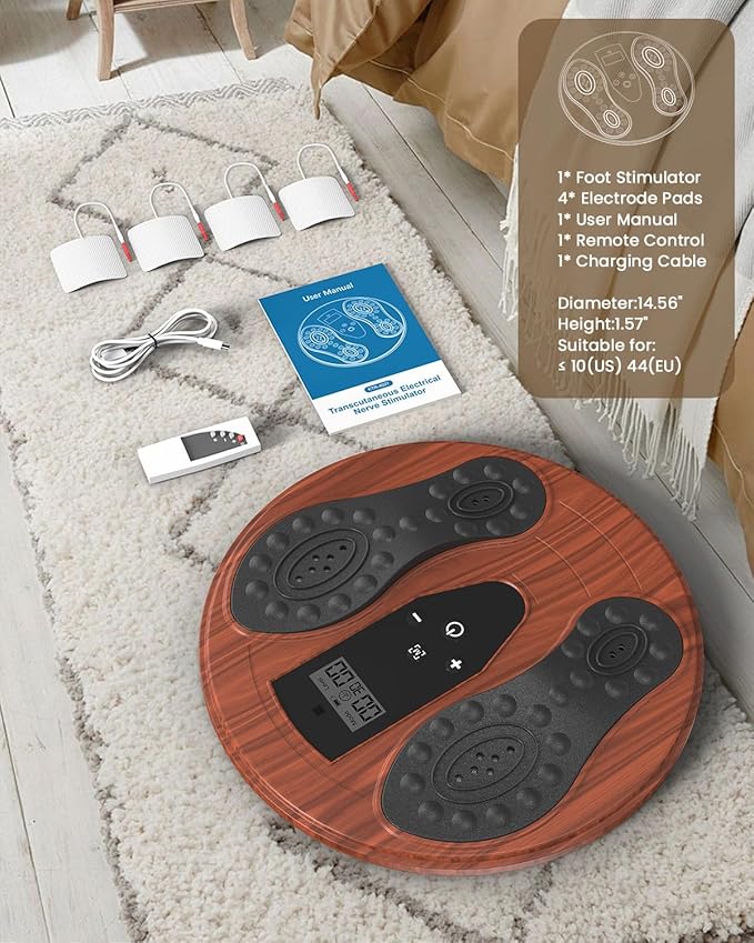 Rechargeable Foot Massager for Neuropathy with 660-850 Red Light Therapy – EMS &ampTENS Foot Stimulator for Neuropathy Electrical Nerve Stimulator Relieve and improve pain and plantar fasciitis