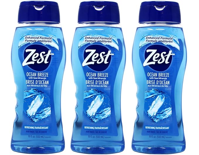 Zest Body Wash Ocean Breeze - 18 oz Pack of 3 - Packaging May Vary