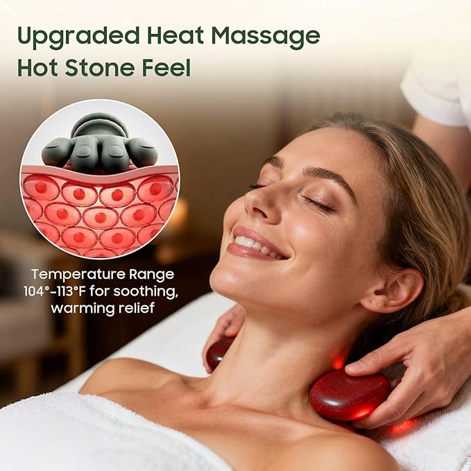 Hand Neck Massager with Fingers Shoulder and Neck Massager with Hands Bionic Heated Massager Deep Tissue Massage Shoulder &amp Cervical Relief Relax Muscle Tension Hands-Free Portable