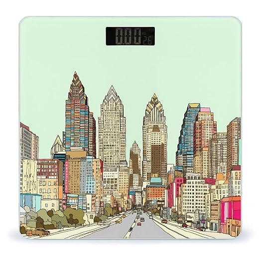 Austin Texas Scale with LCD Precision Weighing Scales Sturdy Tempered Glass Weight Scales Easy-to-Read Anti-Slip Weight Digital Bathroom Scale for Daily