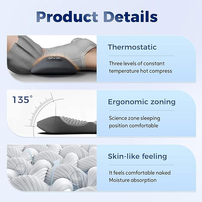 Smooth Spine Triple Fusion Back Massager 2025 Upgraded 3 in 1 Neck Shoulder Backs Massagers with Traction Vibration &amp Heat My Soothe Lab (B)