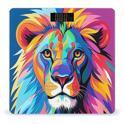 Colorful Lion Scale for Body Weight Accurate Digital Bathroom Scale Toughened Glass High Precision Scales Smart Weight Scales with Large LCD Backlight Display Weighing Machine