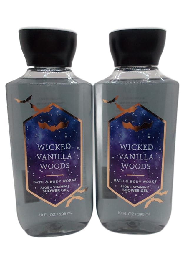 Bath &amp Body Works Signature Collection Shower Gel 10 Fl Oz 2 Pack (Wicked Vanilla Woods)
