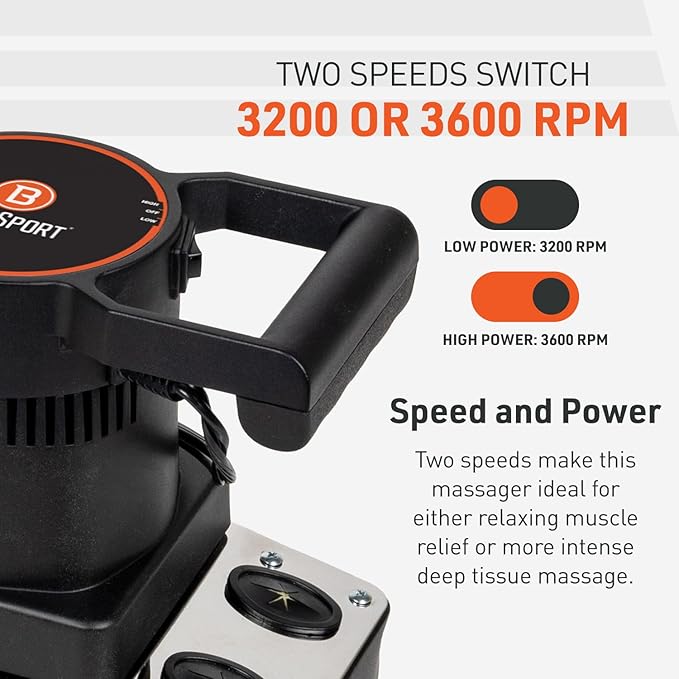 Body Sport Therapeutic Dual Speed Professional Vibrating Massager for Pain &amp Aching Muscle Relief – High-Powered Effective Chiropractic Myofascial Release Tool &amp Trigger Point Therapy