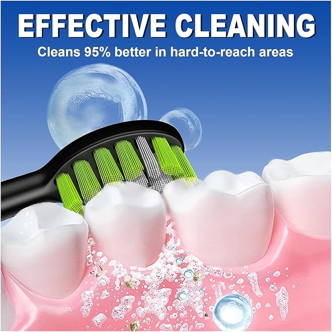 Dr.Yadent YD05 Compatible Replacement Brush Heads 4/6/8 Pcs Set Soft Bristles for Sensitive Gum Care Deep Cleaning Teeth Gap(YD05WHITE-ST-8pcs)