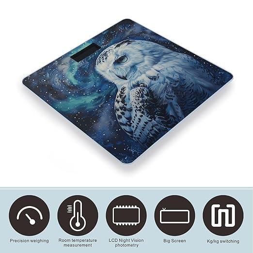 Arctic Owl Digital Bathroom Scale for Body Weight Weighing Scale with Backlit LCD Display High Precision Measurements &amp Measures Weight Up to 180kg