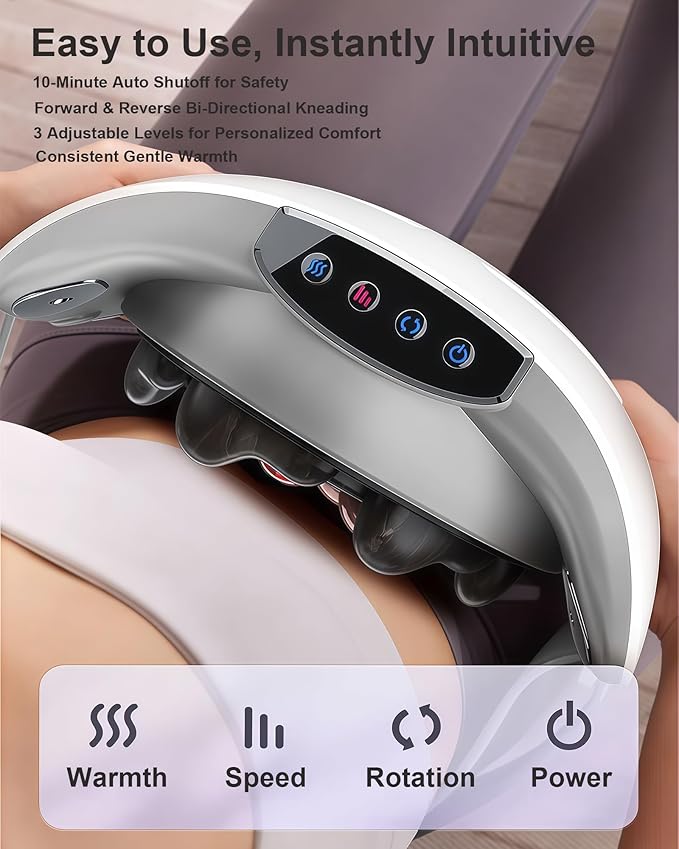 Abdominal Massager Belt – Electric Belly Stomach &amp Tummy Massage Machine and Tool with Dual Kneading Discs Soothing Heat Wireless &amp Rechargeable