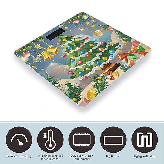 Tree Full of Lights Scale for Body Weight Digital Bathroom Scale Accurate Smart Weight Scales with Large Display Weighing Machine High Precision Scales