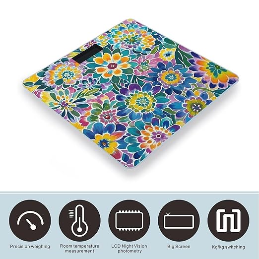 Tie Dye Scale for Body Weight Digital Bathroom Scale Accurate Smart Weight Scales with Large Display Weighing Machine High Precision Scales