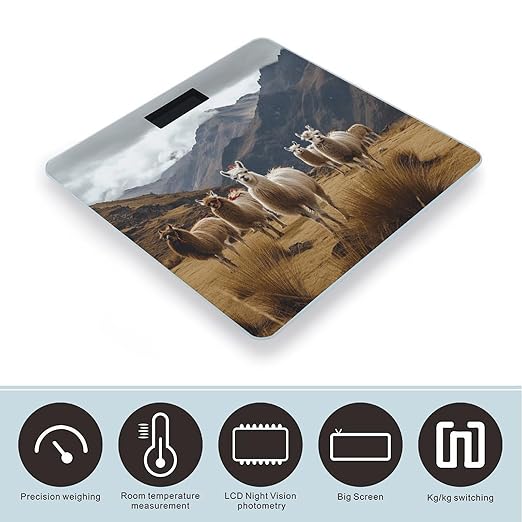 Llamas in The Andes Smart Scale for Body Weight Accurate Bathroom Scale with LED Display Digital Weight Scales Weighing Machine High Precision Scales for Bath Home