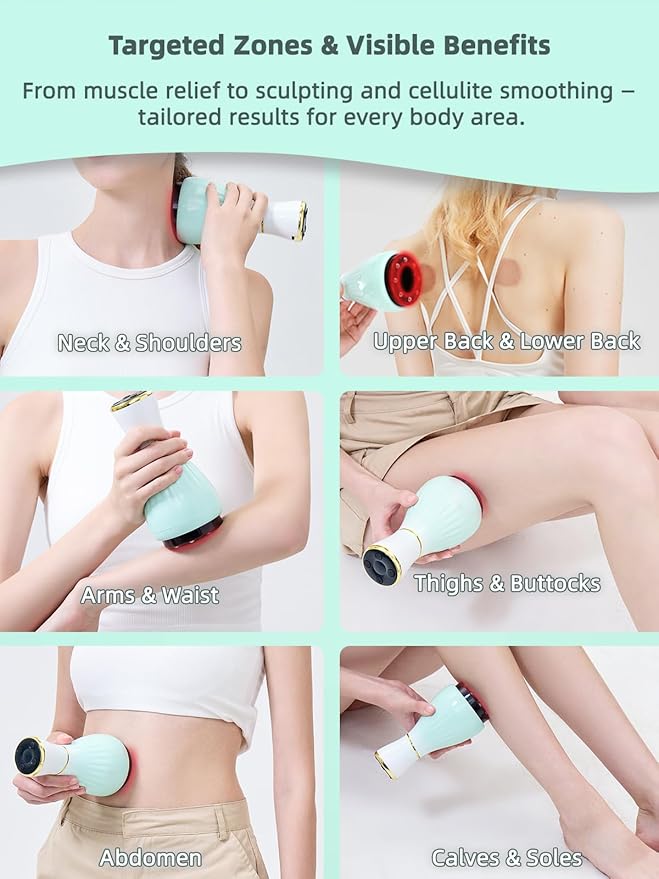 Electric Cupping Kit for Massage Therapy with Heat – Cellulite Massage Tool Lymphatic Drainage Massager Pain Relief for Back Neck &amp Shoulders – Moving &amp Static Cupping Set for Body Sculptin