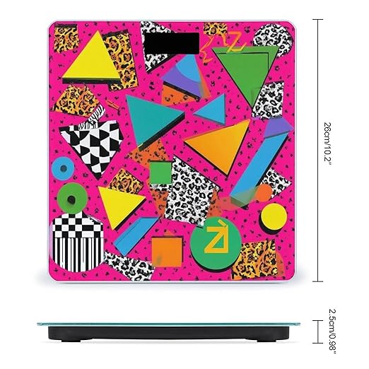 Women's Digital Bathroom Weighing Scale Automatic Switch Energy Saving Scale Smart Scale for Body Weight Geometric Checkered Zebra Tiger Leopard Print Hot Pink Vintage Retro 80s 90s