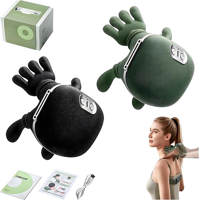 Neck Massager Neck Massager with Heat Shiatsu Neck and Back Massager with 4D Kneading Wireless Deep Tissue Massage for Shoulder and Cervical Pain Relief Muscle Relax (2PCS)