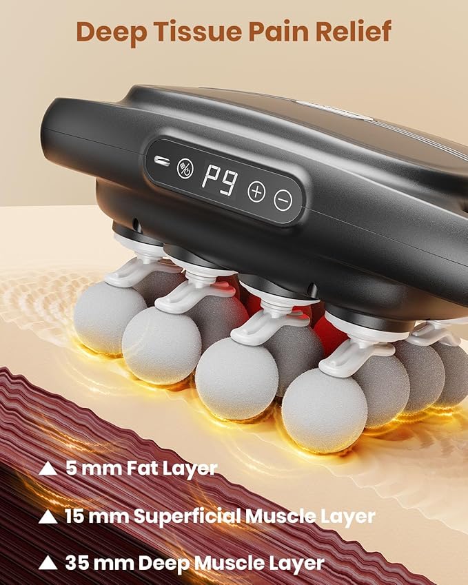 16-Head Massage Gun Deep Tissue Back Massager with 99 Adjustable Intensities &amp 9 Modes Electric Percussion Massager Gun Tool for Back/Shoulders/Legs/Arms/Neck (16 Head)