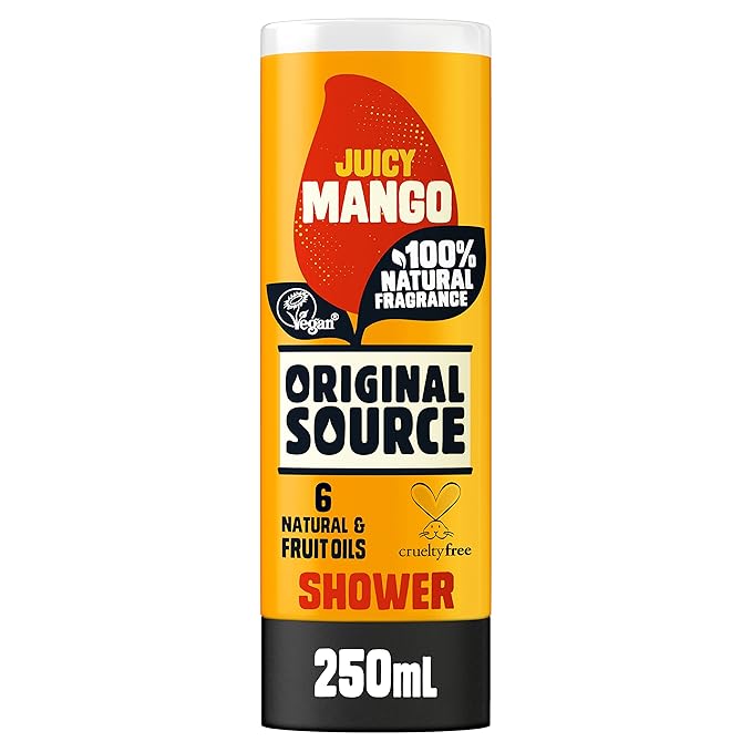 Original Source Mango Shower Gel 100 Percent Natural Fragrance Vegan Cruelty Free Paraben Free Bulk Buy Pack of 6 x 250 ml