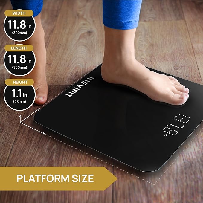 INEVIFIT Bathroom Scale &amp Digital Kitchen Scale Fitness Bundle Complete Body Composition and Nutrition Tracking Solution with Batteries Included