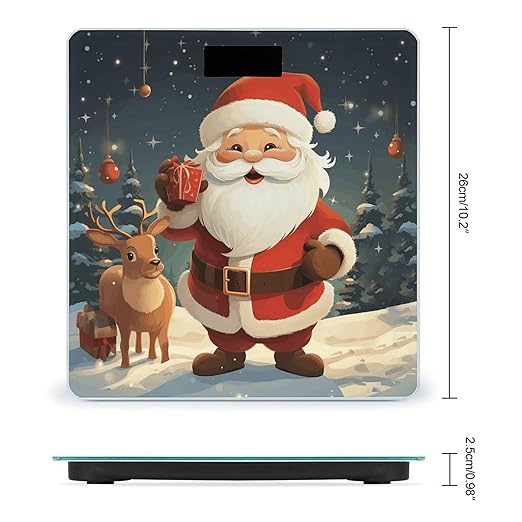 Christmas Santa Claus Weight Scale for Body Weight Digital Bathroom Scale High Capacity Accurate Digital Weighing Scales and Easy-to-Read on Backlit LCD Display Scales
